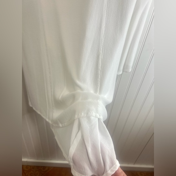 Sugarlips White Embellished Midi Dress with 3/4 Sleeves boho bohemian vacation - Picture 13 of 16